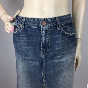 7 for all Mankind A skirt pocket denim split front